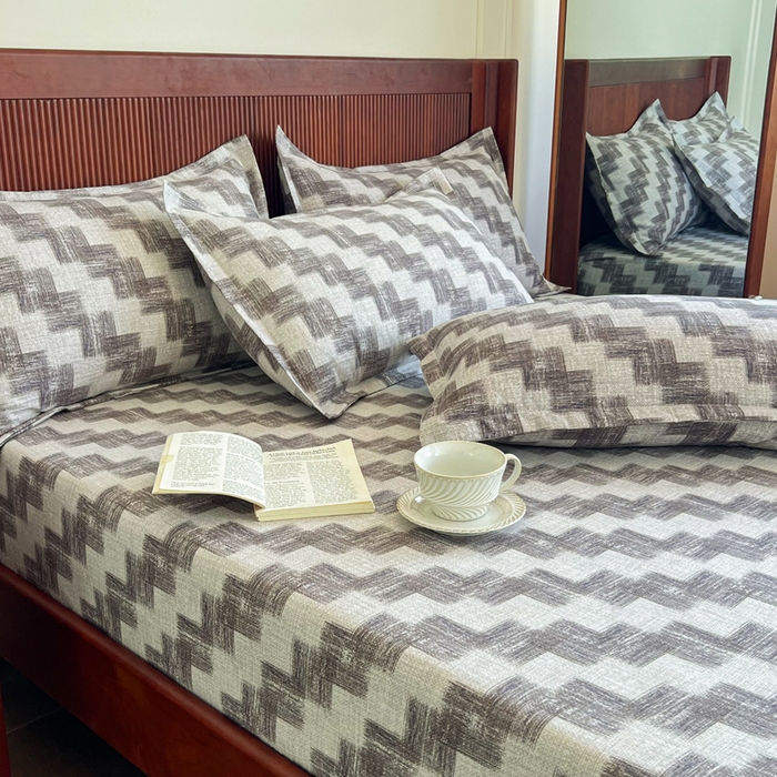 91家纺网 家纺一手货源 找家纺 洁柔家纺工厂店 2026新款加厚亚麻皱皱纱床笠单床笠枕套床笠单品 里雯 灰