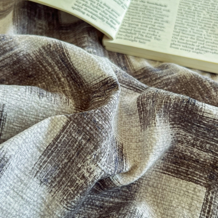 91家纺网 家纺一手货源 找家纺 洁柔家纺工厂店 2026新款加厚亚麻皱皱纱床笠单床笠枕套床笠单品 里雯 灰