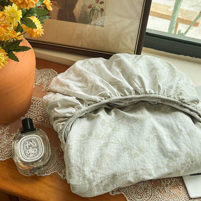 91家纺网 家纺一手货源 找家纺 洁柔家纺工厂店 2026新款加厚亚麻皱皱纱床笠单床笠枕套床笠单品 春秋