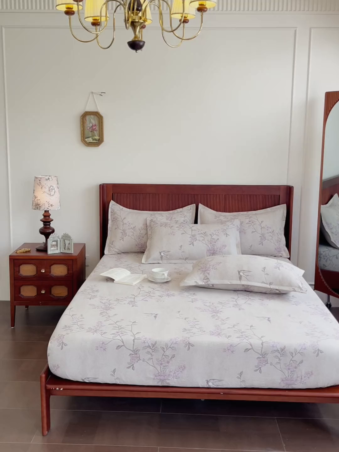 91家纺网 家纺一手货源 找家纺 洁柔家纺工厂店 2026新款加厚亚麻皱皱纱床笠单床笠枕套床笠单品 绽放