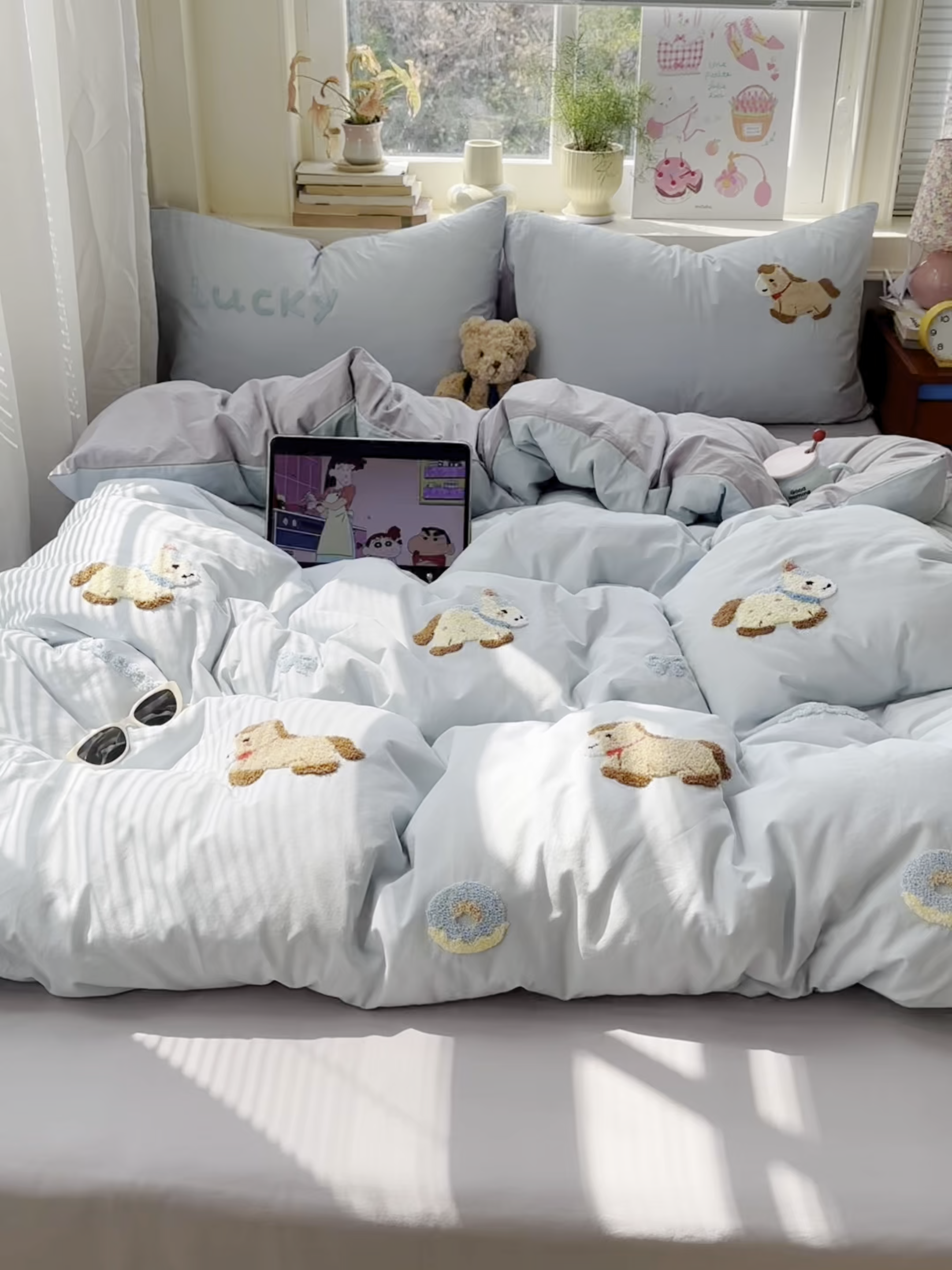 91家纺网 家纺一手货源 找家纺 （总）慕尚家纺 2026春夏新款色织水洗棉毛巾绣四件套