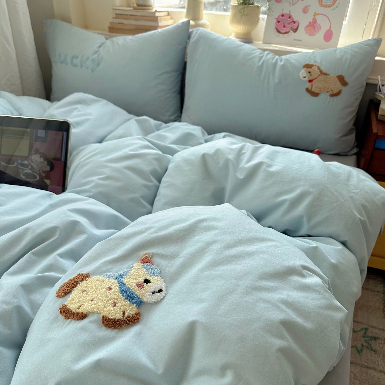 91家纺网 家纺一手货源 找家纺 （总）慕尚家纺 2026春夏新款色织水洗棉毛巾绣四件套