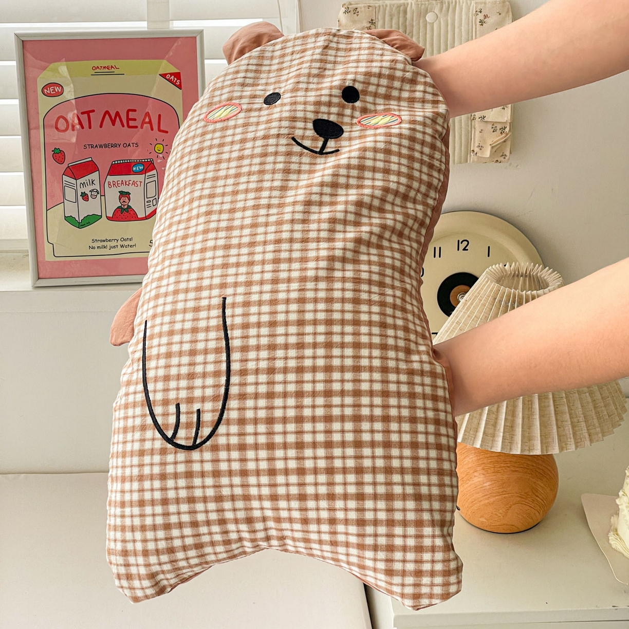 91家纺网 家纺一手货源 找家纺 （总）梦叶草 2026新款全棉抱抱熊荞麦枕枕头枕芯