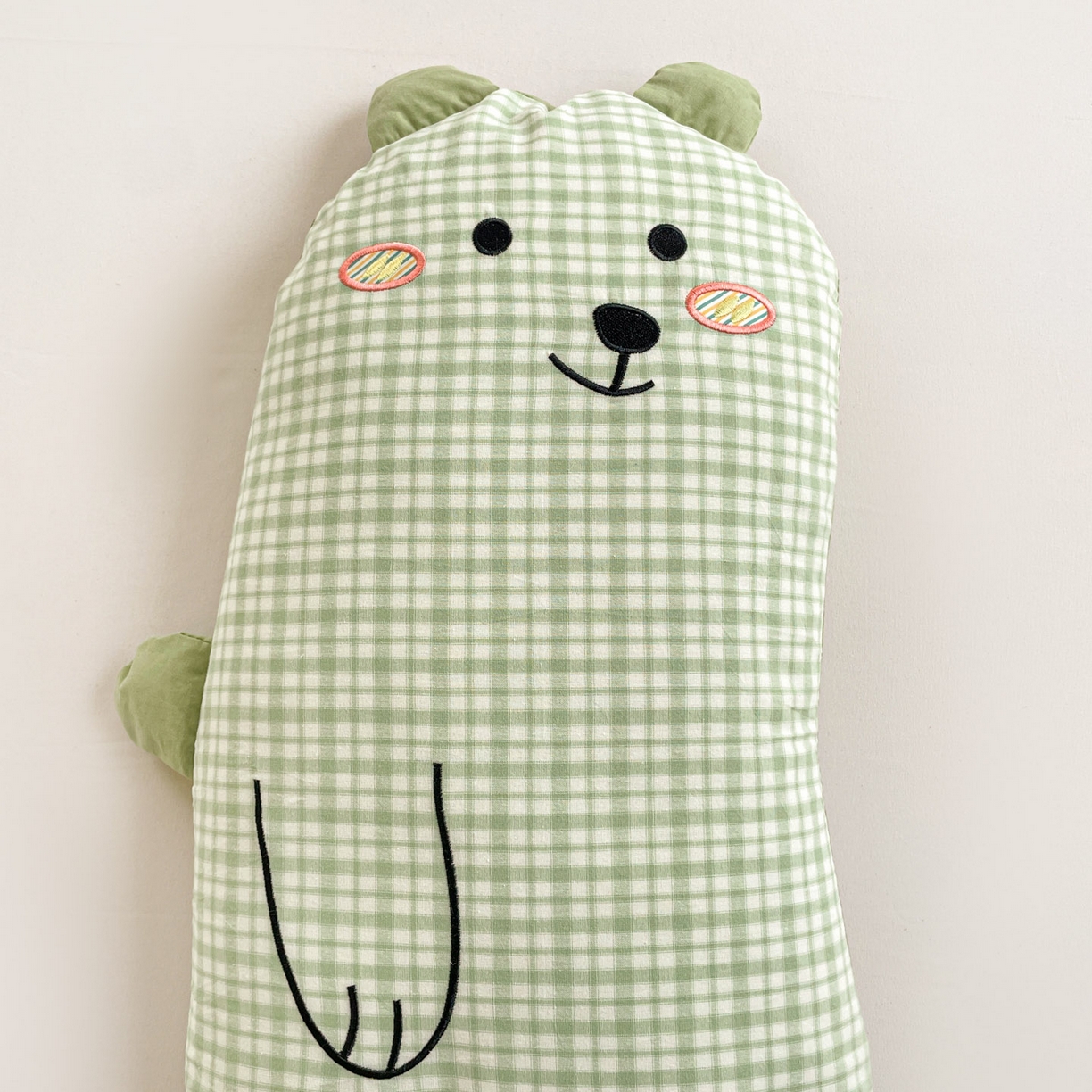 91家纺网 家纺一手货源 找家纺 梦叶草 2026新款全棉抱抱熊荞麦枕枕头枕芯 抱抱熊-绿色