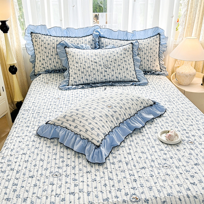 91家纺网 家纺一手货源 找家纺 （总）妮恒美 2026新款法式床盖款泡芙纱四件套