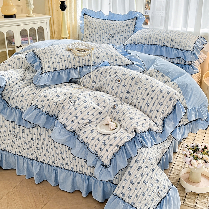 （总）妮恒美 2026新款法式床盖款泡芙纱四件套