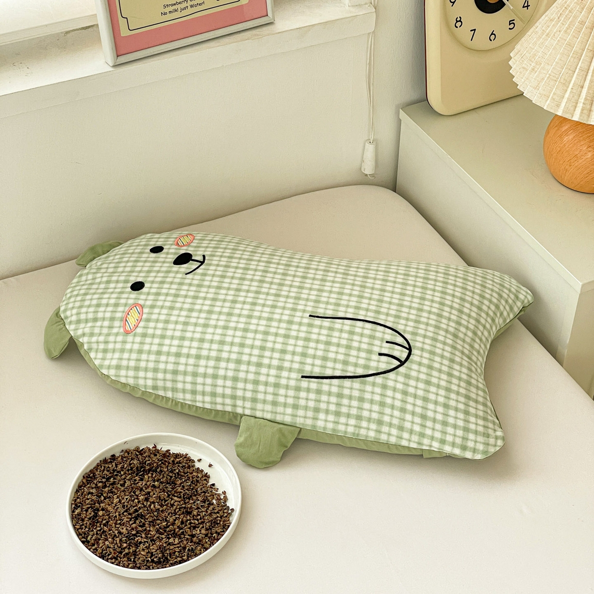 91家纺网 家纺一手货源 找家纺 梦叶草 2026新款全棉抱抱熊荞麦枕枕头枕芯 抱抱熊-绿色