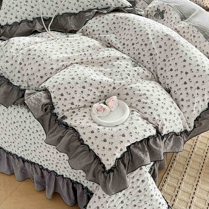 91家纺网 家纺一手货源 找家纺 妮恒美 2026新款法式床盖款四件套 爱意玫瑰