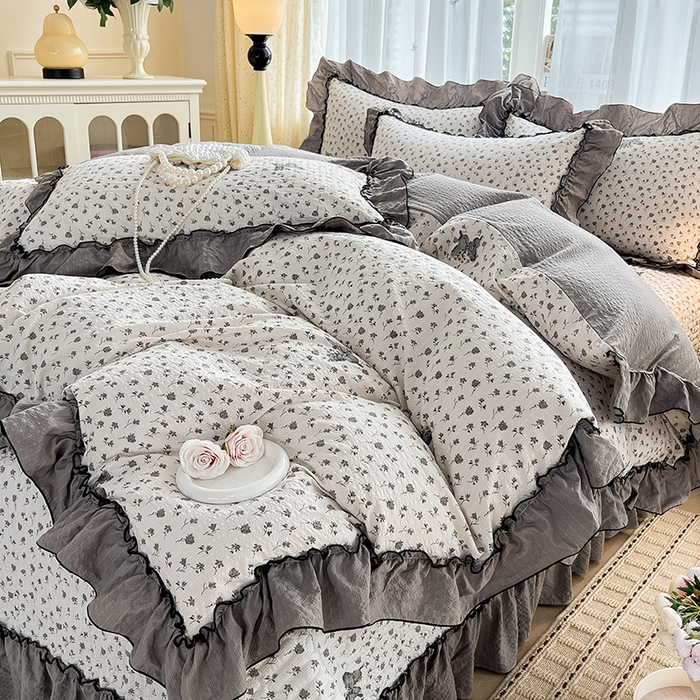 91家纺网 家纺一手货源 找家纺 妮恒美 2026新款法式床盖款四件套 爱意玫瑰