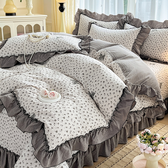 91家纺网 家纺一手货源 找家纺 妮恒美 2026新款法式床盖款四件套 爱意玫瑰