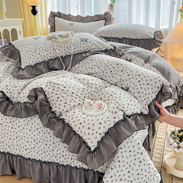 91家纺网 家纺一手货源 找家纺 妮恒美 2026新款法式床盖款四件套 爱意玫瑰