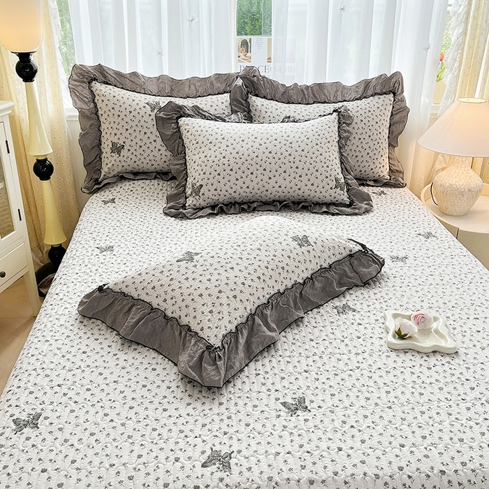 91家纺网 家纺一手货源 找家纺 妮恒美 2026新款法式床盖款四件套 爱意玫瑰