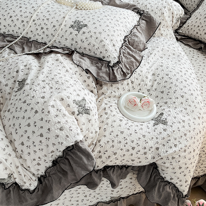 91家纺网 家纺一手货源 找家纺 妮恒美 2026新款法式床盖款四件套 爱意玫瑰