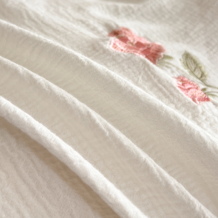 91家纺网 家纺一手货源 找家纺 帝王家纺 2026爆款法式小清新双层皱皱纱四件套四季款-花漾 花漾-奶白