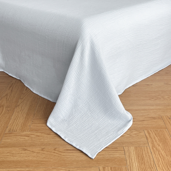 91家纺网 家纺一手货源 找家纺 帝王家纺 2026爆款法式小清新双层皱皱纱四件套四季款-花漾 花漾-天蓝