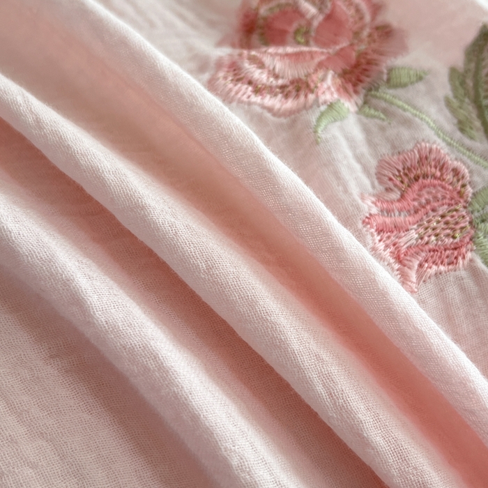 91家纺网 家纺一手货源 找家纺 帝王家纺 2026爆款法式小清新双层皱皱纱四件套四季款-花漾 花漾-雅粉