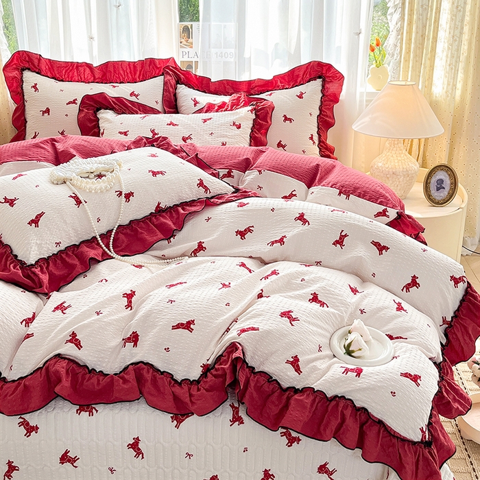 91家纺网 家纺一手货源 找家纺 妮恒美 2026新款法式床盖款四件套 马上成功