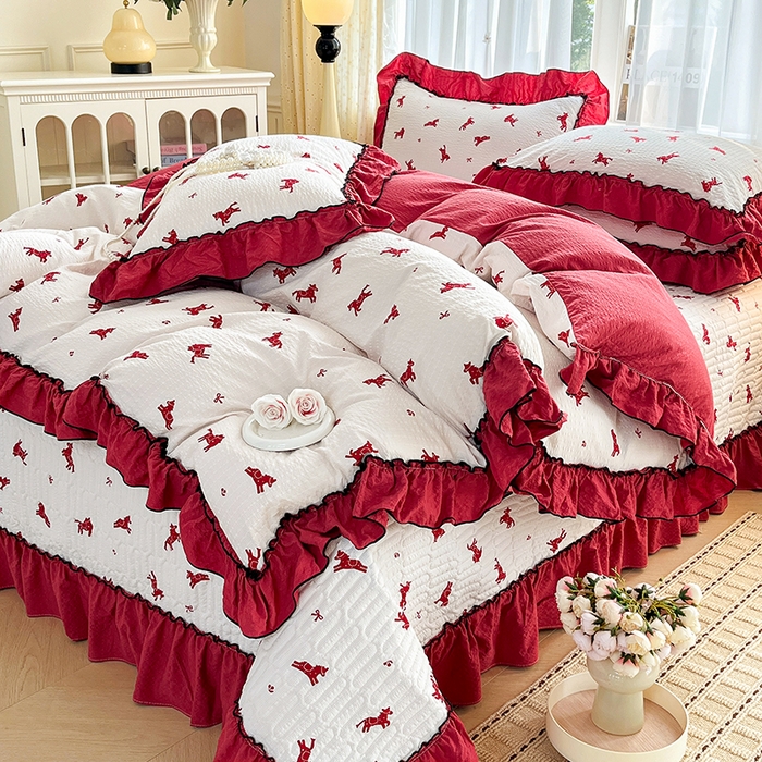 91家纺网 家纺一手货源 找家纺 妮恒美 2026新款法式床盖款四件套 马上成功