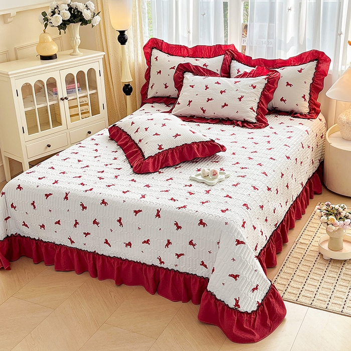 91家纺网 家纺一手货源 找家纺 妮恒美 2026新款法式床盖款四件套 马上成功