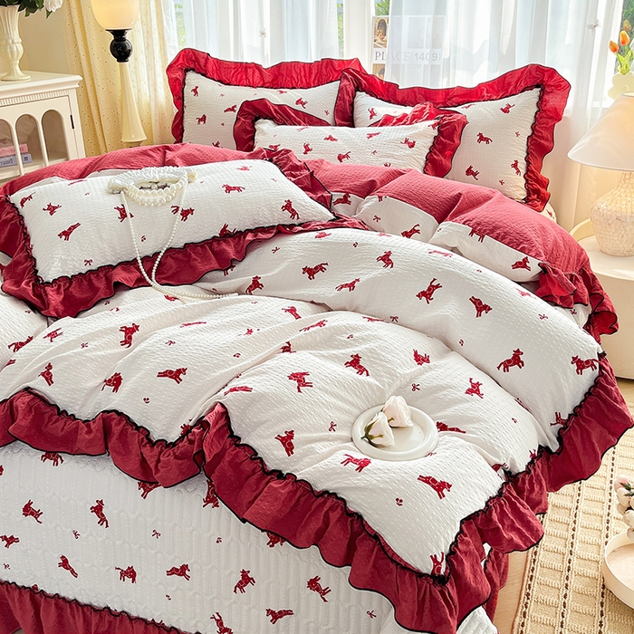 91家纺网 家纺一手货源 找家纺 妮恒美 2026新款法式床盖款四件套 马上成功