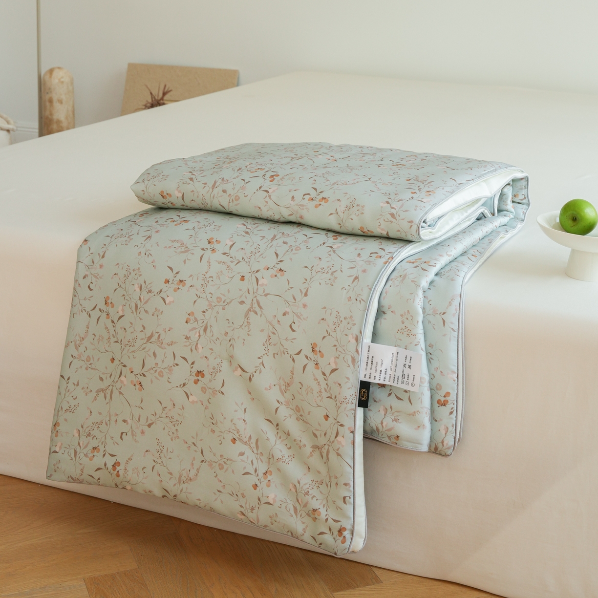 91家纺网 家纺一手货源 找家纺 沐晴家纺 2026新款春夏数码印花兰精天丝夏被空调被 慕莎-绿