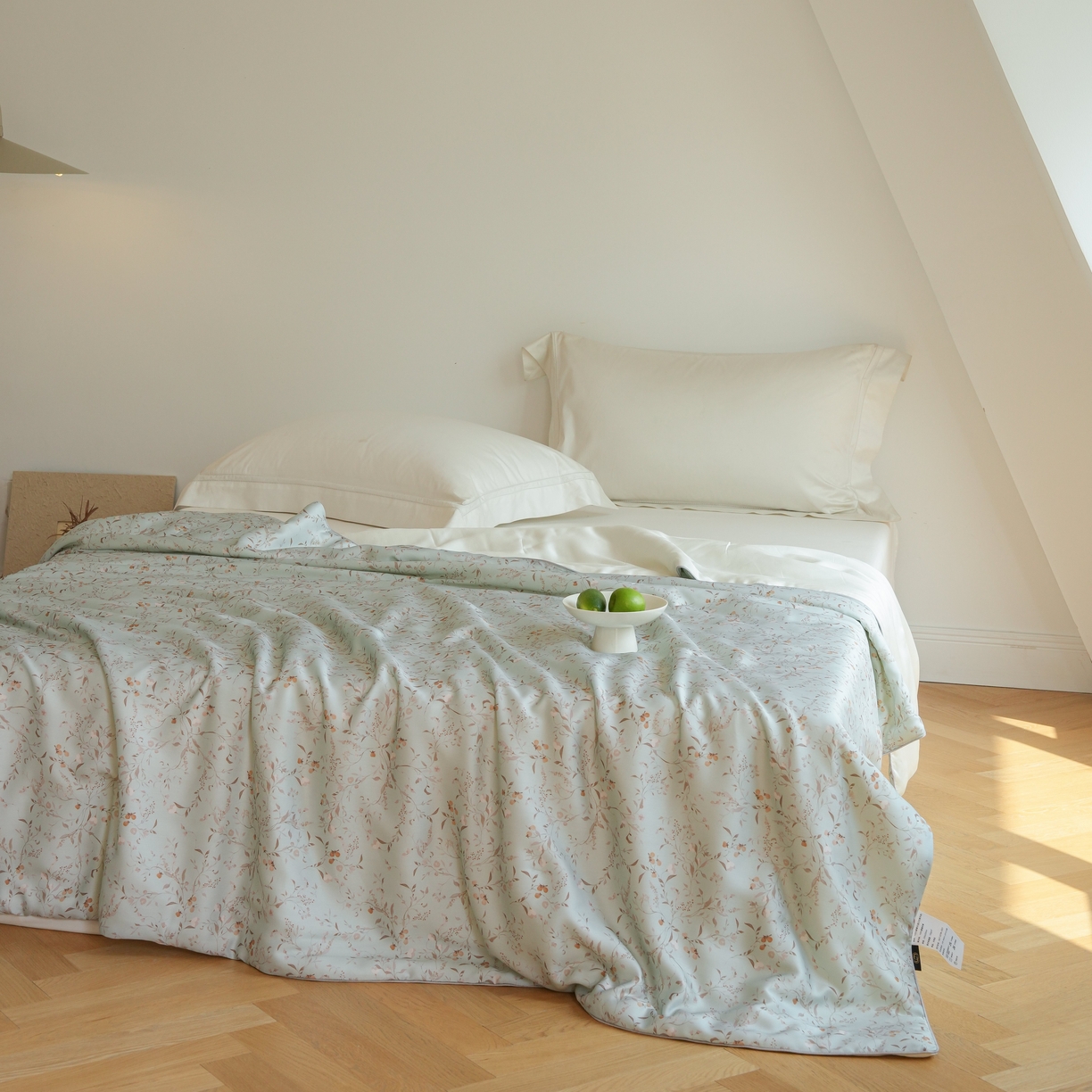 91家纺网 家纺一手货源 找家纺 沐晴家纺 2026新款春夏数码印花兰精天丝夏被空调被 慕莎-绿