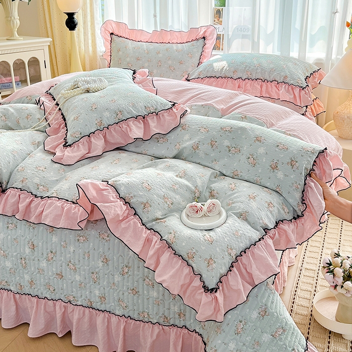 91家纺网 家纺一手货源 找家纺 妮恒美 2026新款法式床盖款四件套 柔诗意