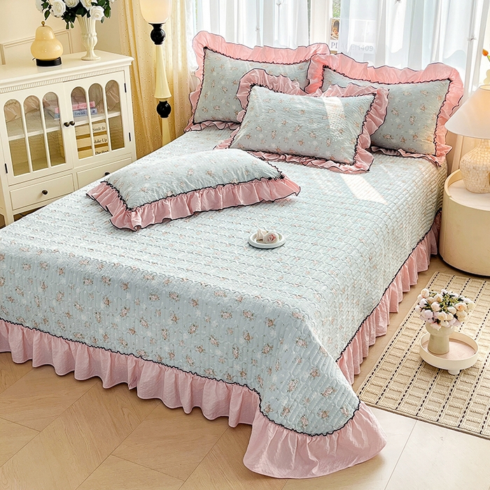 91家纺网 家纺一手货源 找家纺 妮恒美 2026新款法式床盖款四件套 柔诗意