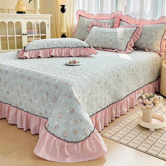 91家纺网 家纺一手货源 找家纺 妮恒美 2026新款法式床盖款四件套 柔诗意