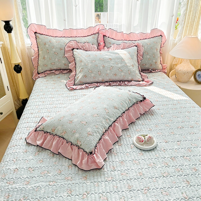 91家纺网 家纺一手货源 找家纺 妮恒美 2026新款法式床盖款四件套 柔诗意