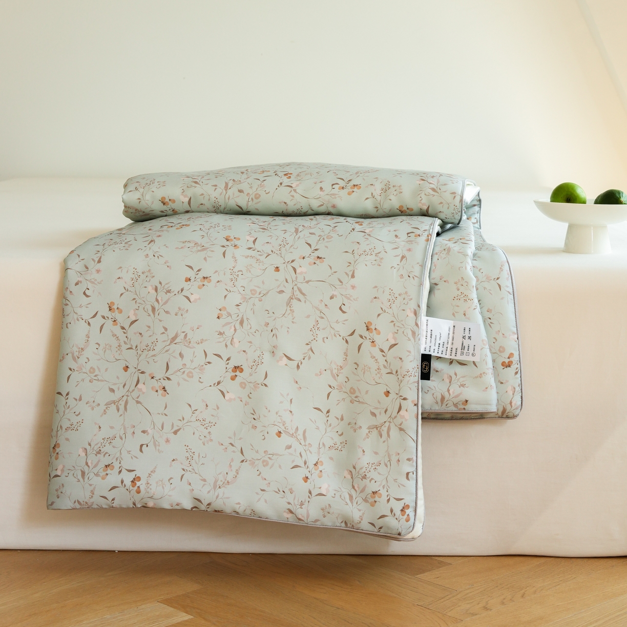 91家纺网 家纺一手货源 找家纺 沐晴家纺 2026新款春夏数码印花兰精天丝夏被空调被 慕莎-绿