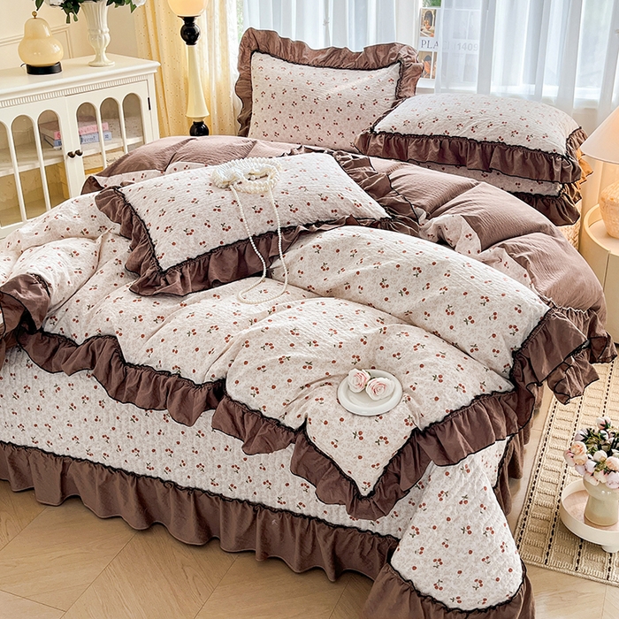 妮恒美 2026新款法式床盖款四件套 小樱桃