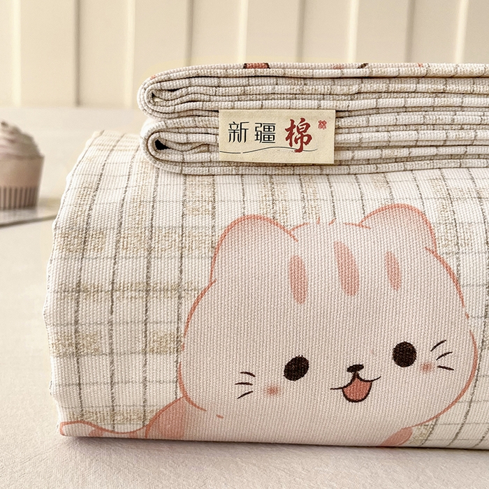 91家纺网 家纺一手货源 找家纺 （总）首爱家纺 2026春夏新款100%全棉纯棉老粗布床单凉席席子