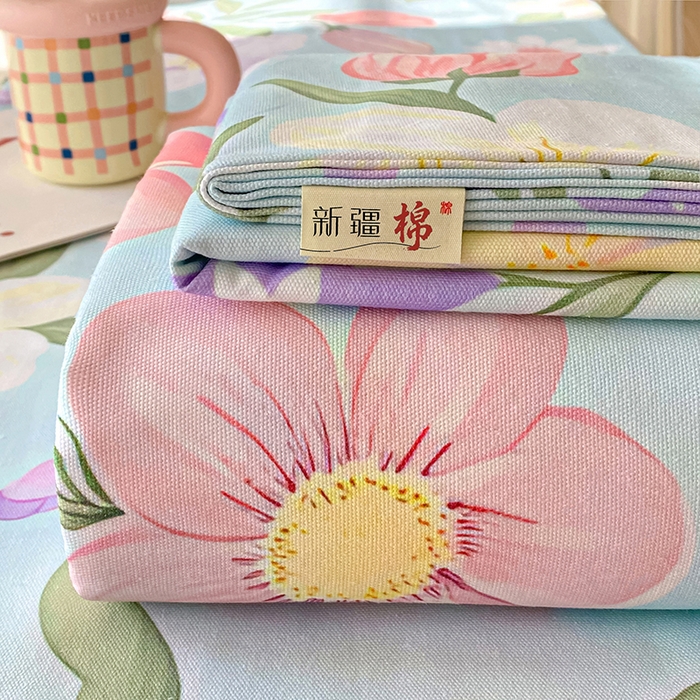 91家纺网 家纺一手货源 找家纺 （总）首爱家纺 2026春夏新款100%全棉纯棉老粗布床单凉席席子