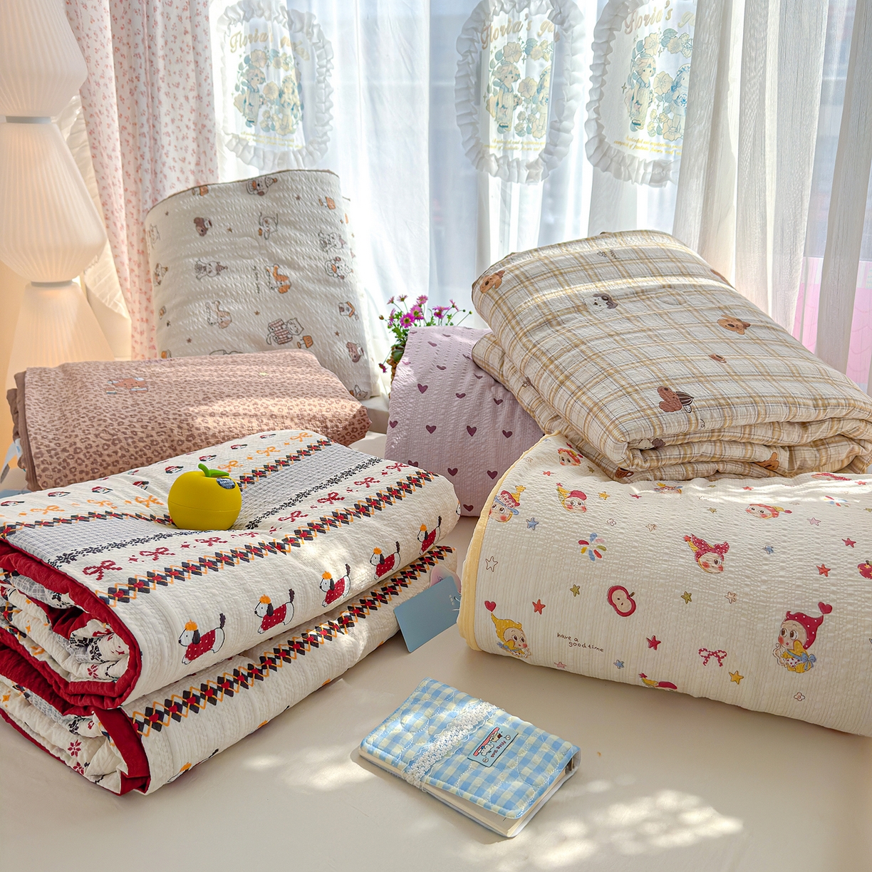 91家纺网 家纺一手货源 找家纺 （总）桔禾家纺 2026新款A类泡芙棉泡泡纱夏被双层纱小清新夏凉被空调被