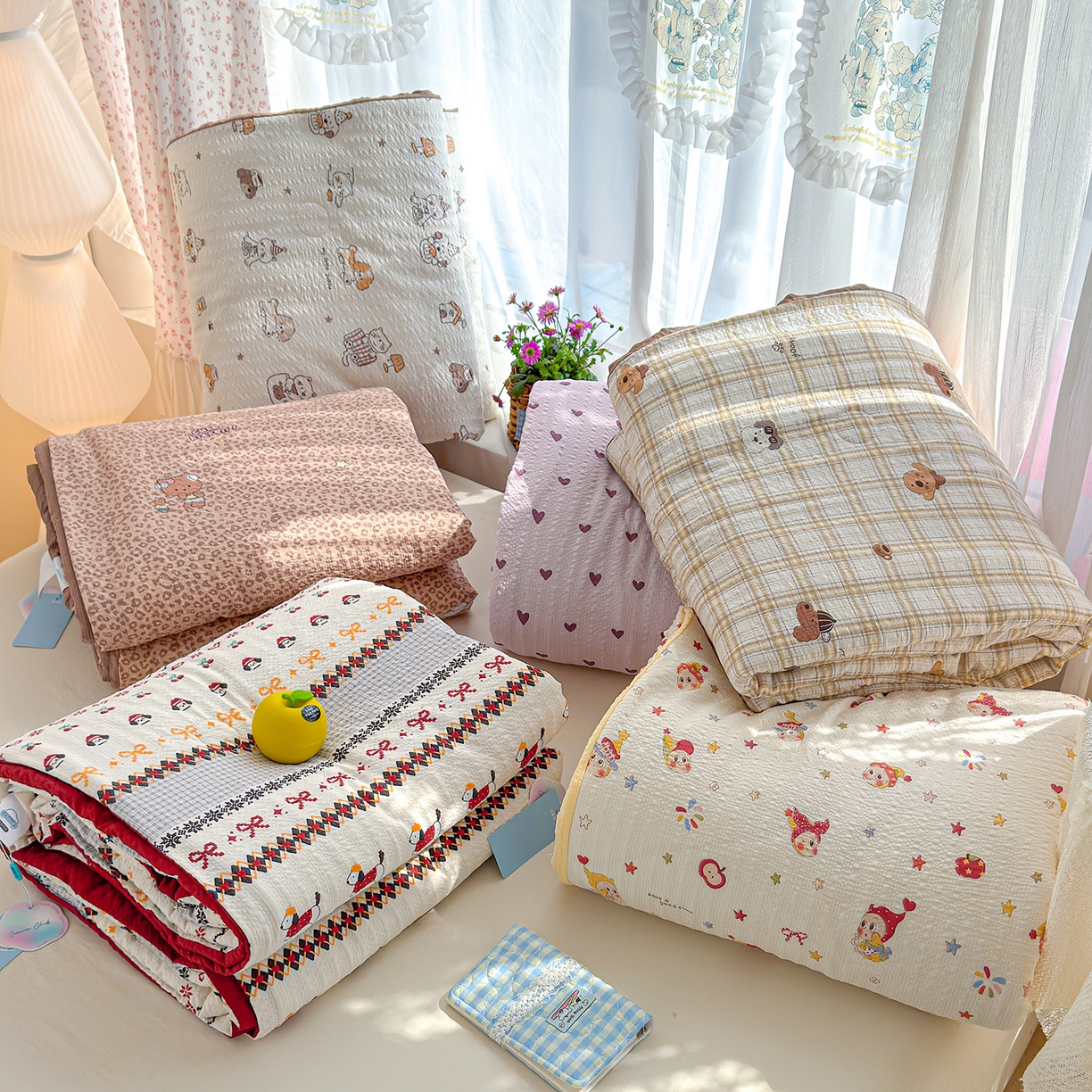 91家纺网 家纺一手货源 找家纺 （总）桔禾家纺 2026新款A类泡芙棉泡泡纱夏被双层纱小清新夏凉被空调被