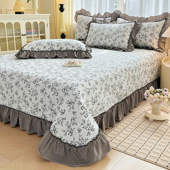 91家纺网 家纺一手货源 找家纺 妮恒美 2026新款法式床盖款四件套 幽幽花香