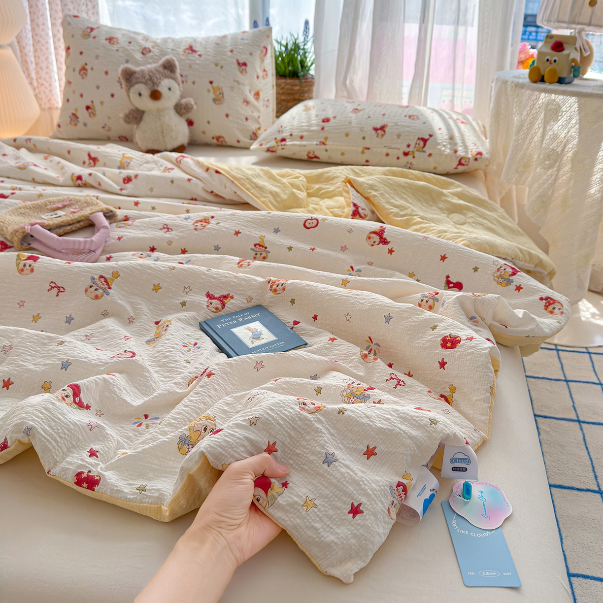 91家纺网 家纺一手货源 找家纺 （总）桔禾家纺 2026新款A类泡芙棉泡泡纱夏被双层纱小清新夏凉被空调被