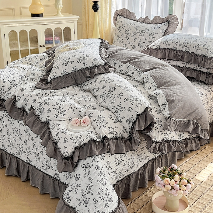 妮恒美 2026新款法式床盖款四件套 幽幽花香