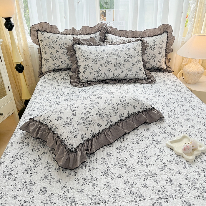 91家纺网 家纺一手货源 找家纺 妮恒美 2026新款法式床盖款四件套 幽幽花香