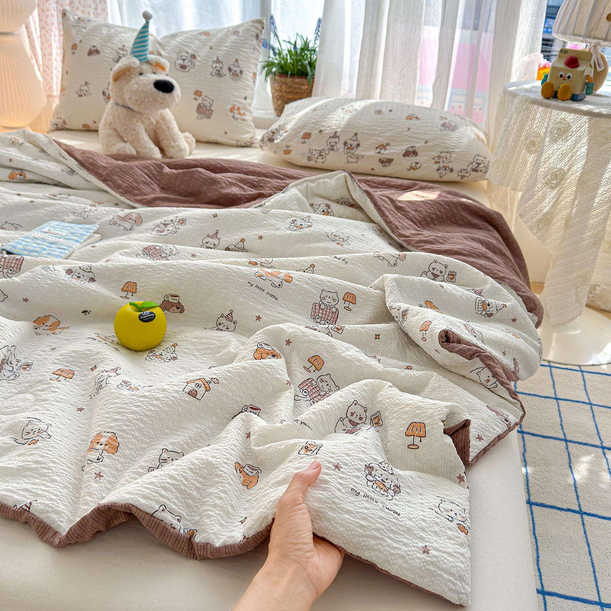 91家纺网 家纺一手货源 找家纺 （总）桔禾家纺 2026新款A类泡芙棉泡泡纱夏被双层纱小清新夏凉被空调被