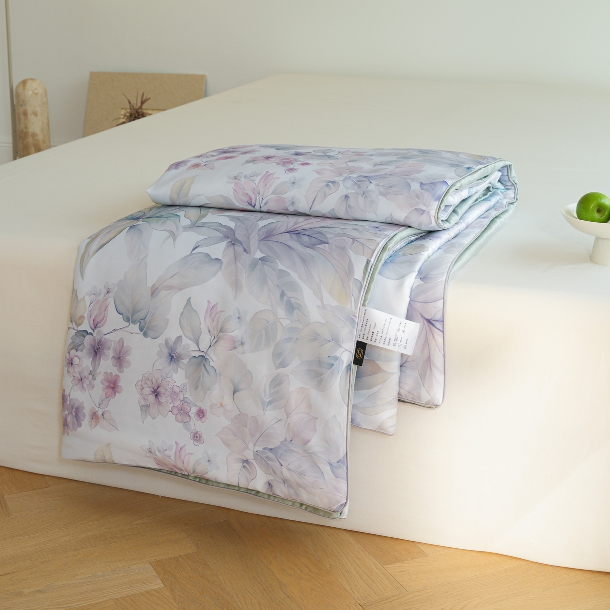 91家纺网 家纺一手货源 找家纺 沐晴家纺 2026新款春夏数码印花兰精天丝夏被空调被 清妍-紫