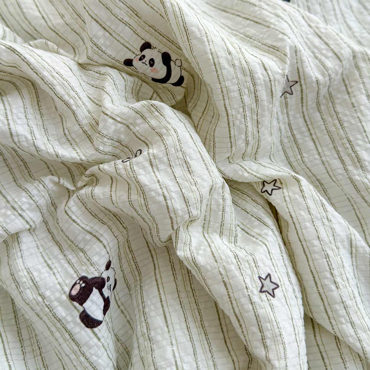 91家纺网 家纺一手货源 找家纺 桔禾家纺 2026新款A类泡芙棉泡泡纱夏被双层纱小清新夏凉被空调被 大熊猫