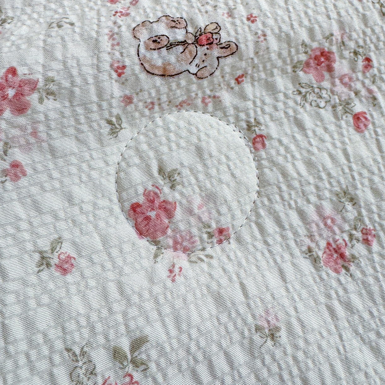 91家纺网 家纺一手货源 找家纺 桔禾家纺 2026新款A类泡芙棉泡泡纱夏被双层纱小清新夏凉被空调被 甜心小兔