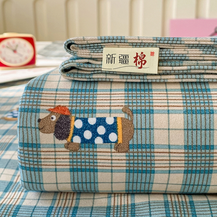 91家纺网 家纺一手货源 找家纺 （总）首爱家纺 2026春夏新款100%全棉纯棉老粗布床单凉席席子