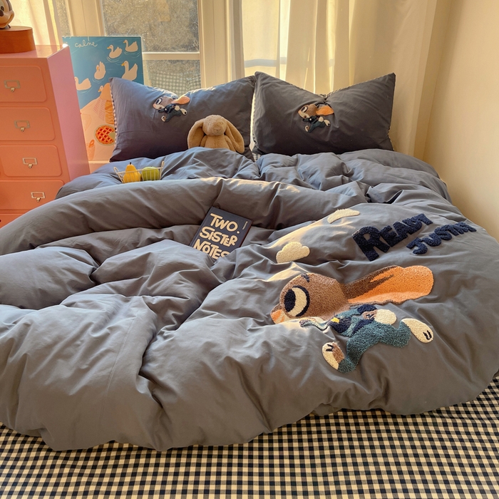 91家纺网 家纺一手货源 找家纺 （总）慕尚家纺 2026春夏新款色织水洗棉毛巾绣四件套