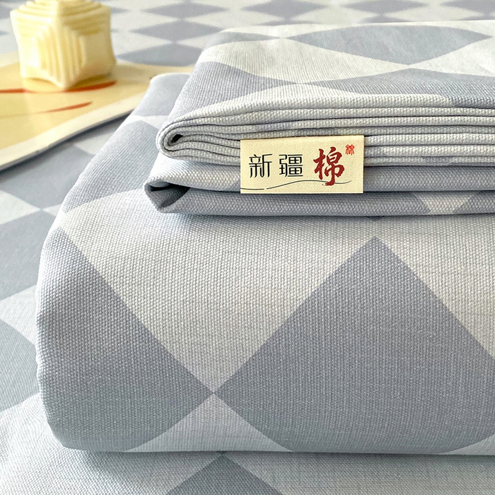 91家纺网 家纺一手货源 找家纺 首爱家纺 2026春夏新款100%全棉纯棉老粗布床单凉席席子 浅菱