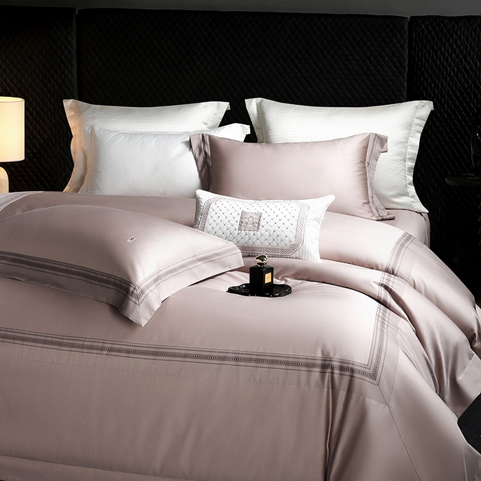 91家纺网 家纺一手货源 找家纺 淼铭家纺 2026新款100S数码印花四件套-威廉系列 粉色