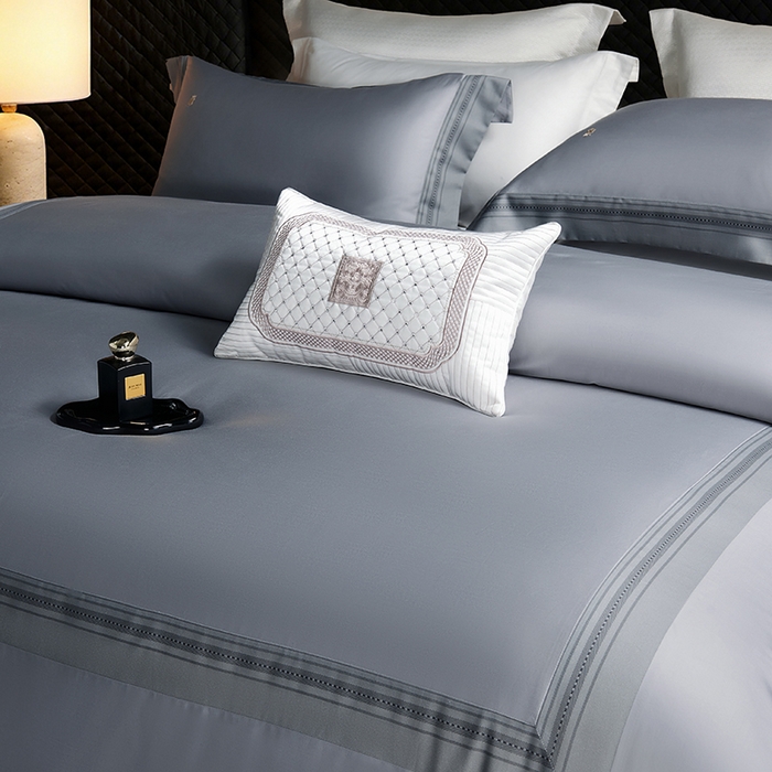 91家纺网 家纺一手货源 找家纺 淼铭家纺 2026新款100S数码印花四件套-威廉系列 灰色