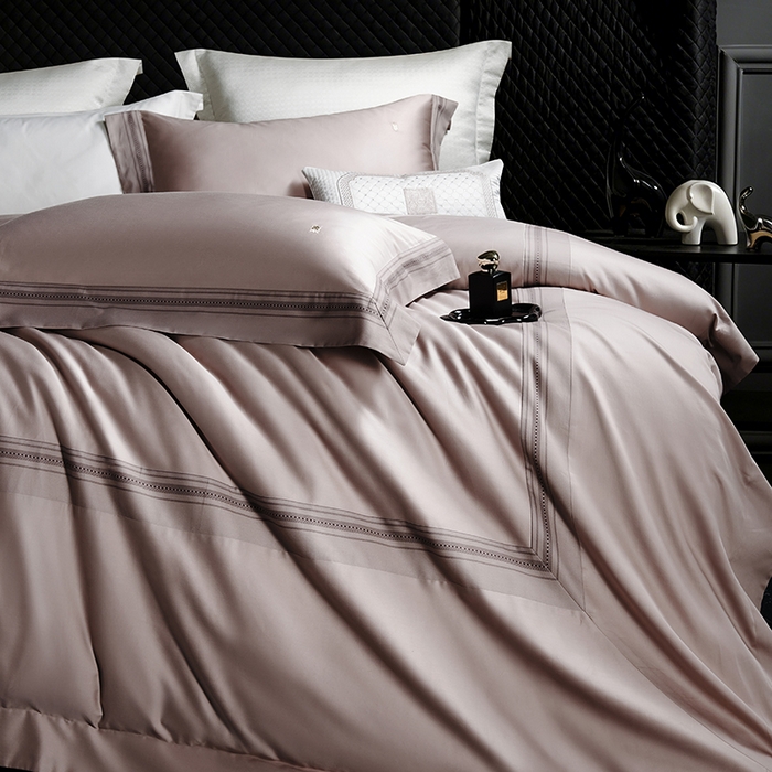 91家纺网 家纺一手货源 找家纺 淼铭家纺 2026新款100S数码印花四件套-威廉系列 粉色